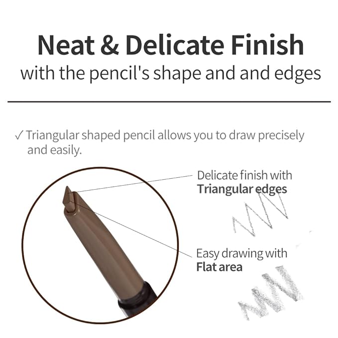 ETUDE Drawing Eye Brow, Eyebrow Pencil, Microblading, Long Lasting, Soft Textured Natural Daily Look, Korean Makeup, Beauty, Brown (0.008 Ounce)