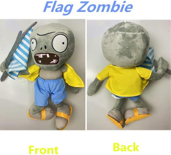3 PCS PVZ Plush Zombies Sets Toys Stuffed Soft Figure Doll Jersey, Flag, Hula Zombies, Great Gift for Christmas, Birthday New