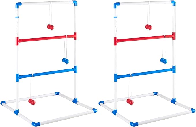 OLIXIS Ladder Ball, Golf Tossing Ball Set for Ladder Toss Game, Ladderball Outdoor Games for Lawn & Backyard for Adults & Kids, Complete with 6 Bolas, Scoreboards & Carry Bag