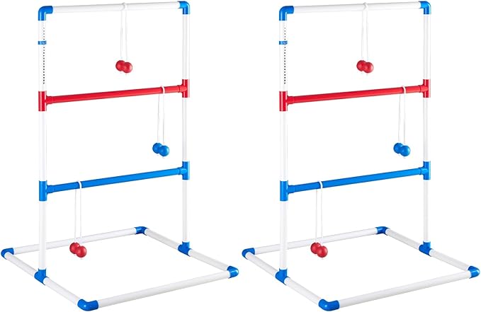 OLIXIS Ladder Ball, Golf Tossing Ball Set for Ladder Toss Game, Ladderball Outdoor Games for Lawn & Backyard for Adults & Kids, Complete with 6 Bolas, Scoreboards & Carry Bag