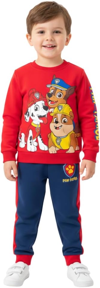 Paw Patrol Nickelodeon Marshall Chase Rubble Boys Sweatshirt and Pants 2 Piece Set for Toddler and Little Kids