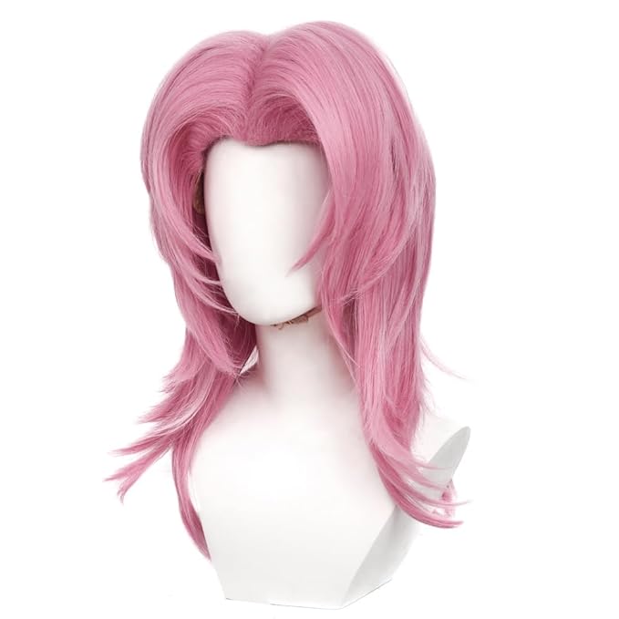 Men Romance Saja Costume Wig Anime Demon Boys Cosplay Props Halloween Party Outfit Accessories Merch Pink