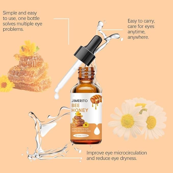 Honey eye care solution provides refreshing moisturizing care for the skin around the eyes