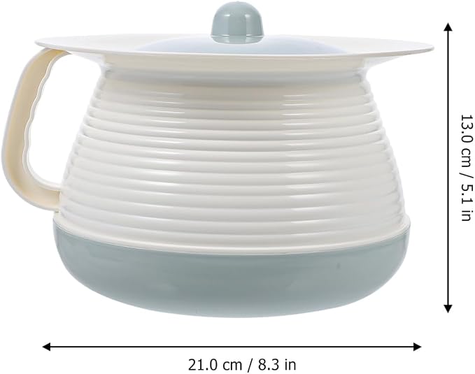 POPETPOP Elder Chamber Pot with Lid and Handle Thickened Portable Spittoon Urine Pot for Adults and Kids Durable Household Commode Bucket 8.26X8.26X5.11In