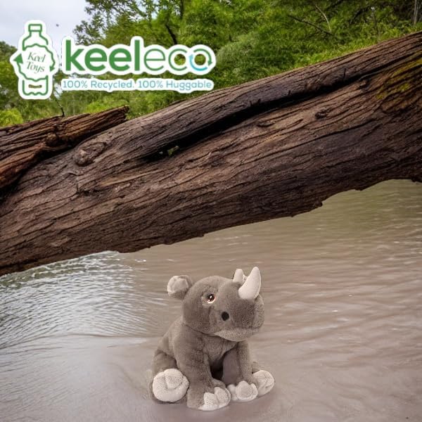 Deluxe Paws Eco-Friendly Rhino Plush Toy Made from 100% Recycled Materials