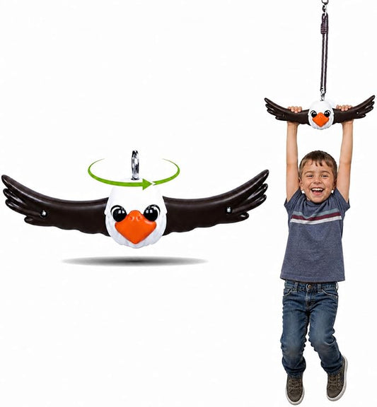 Swurfer Ninja Twister Swing Spins Set - 360° Twist Spin Toy, Swing Sets Accessories for Backyard, Kids Outdoor Play Toys, Slackline Attachment, Easy Install, Adjust Height, Durable,Up to 300lbs Eagle