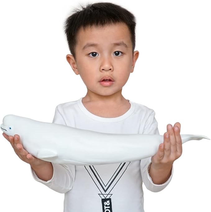 SmilerSmile Simulated Ocean Big Animal, One pc 15Inch Soft Filled Rubber Sea Educational Toys (Beluga)