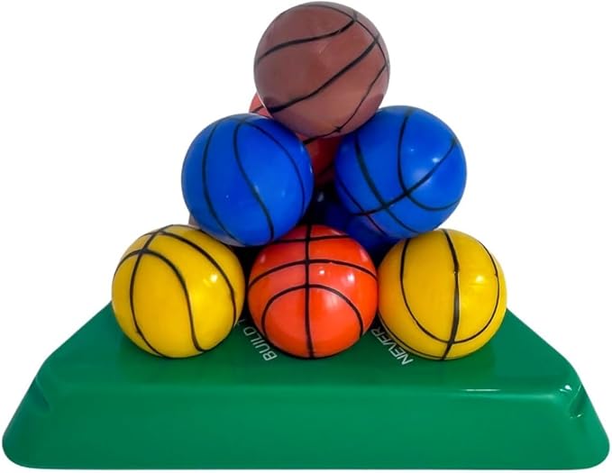 Smarts Pyramid™ 3-Layer Brain Teaser Puzzle – Sports Edition (Baseball, Basketball, Golf, Smiley) (Basketball)