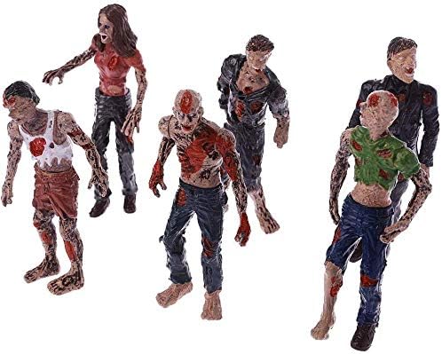 6 Pcs Zombie Dolls Action Figures Walking Dead Terror Corpse Articulated Joints Miniature Model for Halloween Party Decorations As Gifts