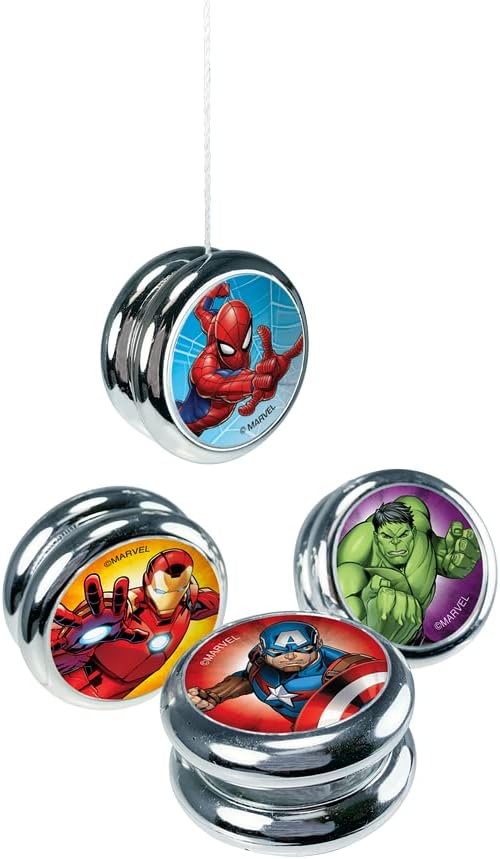 JA-RU Marvel Avengers & Spiderman Yo-Yos for Kids (6 Yoyos Assorted) Professional & Beginner Yo-Yos. Classic Super Hero 90s Toys Nostalgia. Birthday Gifts & Stocking Stuffers. 6806-6s