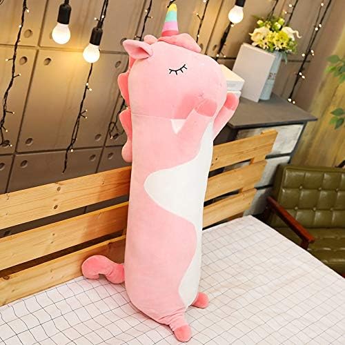 Long Unicorn Plush Toy, Soft Unicorn Stuffed Animal, Cute Hugging Pillow Plushie (70cm)