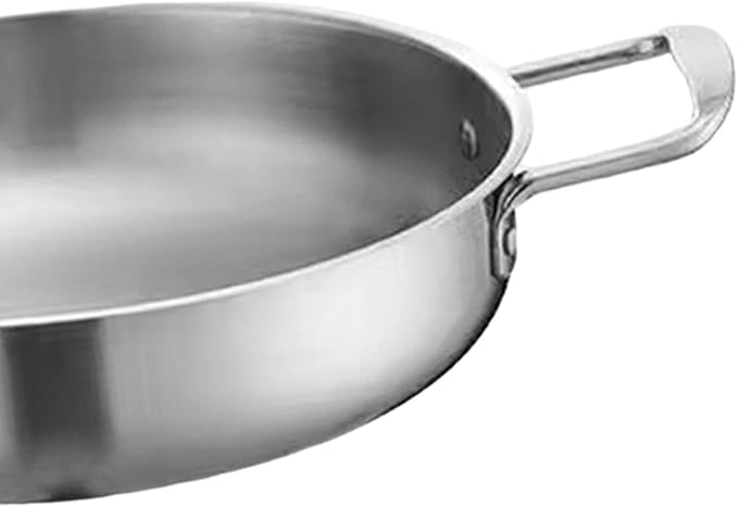 Korean Ramen Cooking Pot with Handles for Instant Noodle Soup and Camping, 24 cm Silver