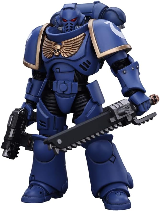 JOYTOY Action Figure 1/18 Warhammer 40,000 Space Marines Ultramarines Outriders Brother Catonus Collection Model Birthday Gifts 4.8 Inches