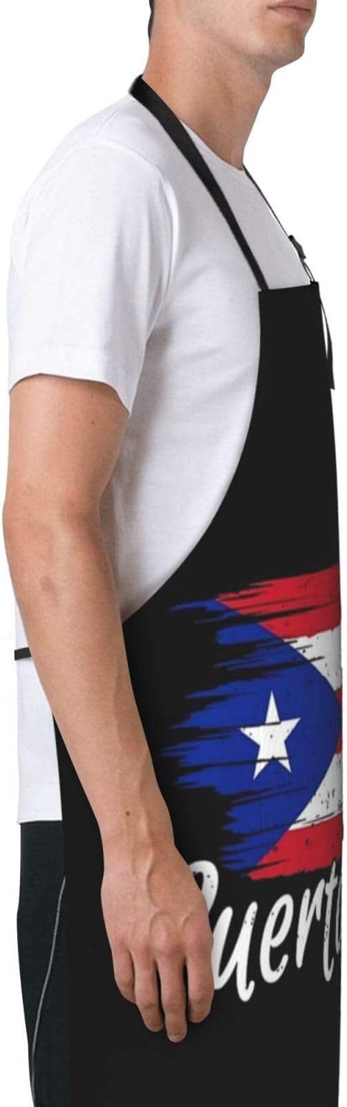 Cute Flag Kitchen Cooking Aprons for Women Men Adjustable Patriotic Flag Apron with 2 Pockets for Home Kitchen Garden
