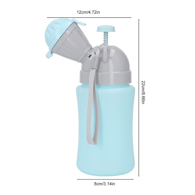 Travel Urinal Portable Potty Pee Cup for Kids, Leakproof Urinal Emergency Toilet for Camping Car Travel and Kid Potty Pee Training Pee Bottle for Toddlers Kids (Blue for Boy)