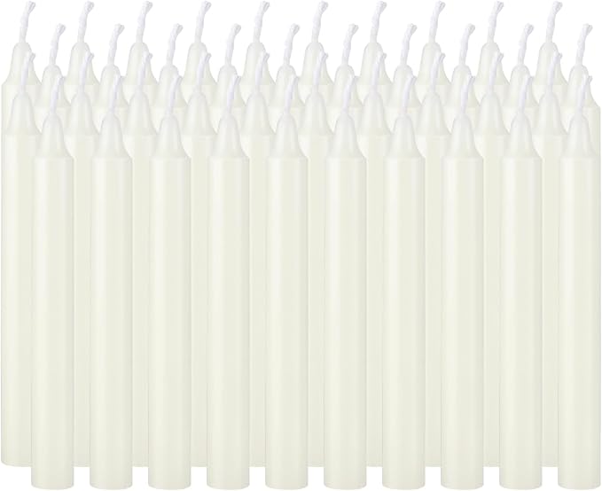 4 Inch Tall 40 Pack Ivory Candles Mini Unscented Taper Candles for Christmas,Household, Wedding, Rituals, Prayer, Birthdays, Meditation, Altar,Party and Home Décor Candlesticks