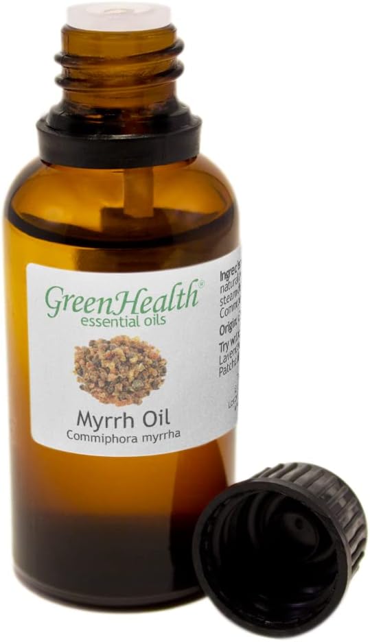 Myrrh Essential Oil - 1 fl oz (30 ml) Amber Glass Bottle w/Euro Dropper - 100% Pure Essential Oil - GreenHealth