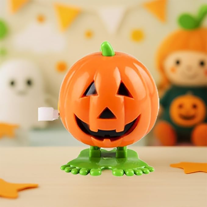 The Dreidel Company Halloween Pumpkin Wind-Up Toys, Birthday Party Favors, Novelty Toys for Boys and Girls, 2" Inches (48-Pack)