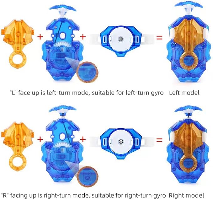 Bey Battle Burst Gyro Blade Toy Set Great Present for Kids Children Boys Ages 6 8 10 12+ Metal Fusion Attack Top Battling Game 10 Spinning Tops 2 Two-Way Launcher 2 Handles