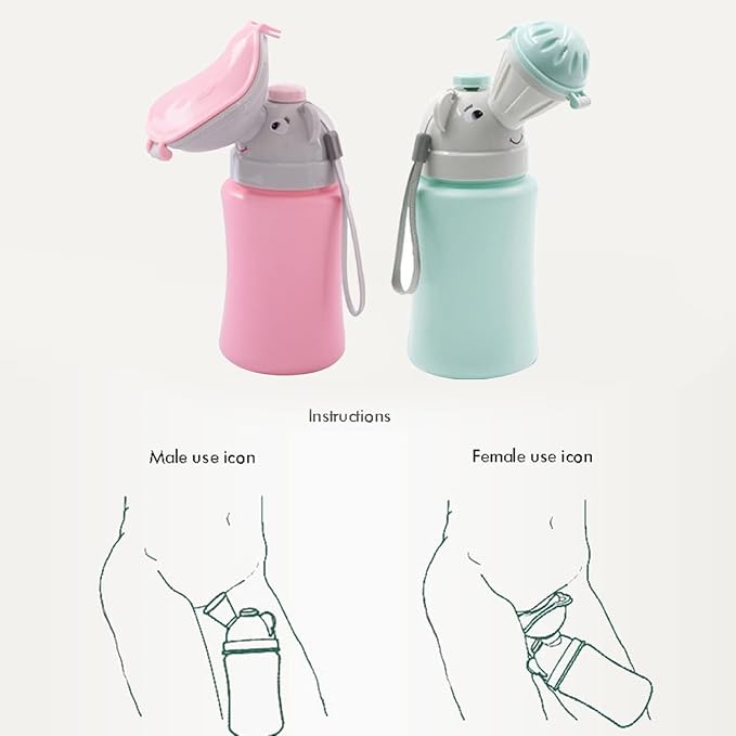 Kids Portable Travel Urinal 500ml for Toddler Boys Girls Pee Training Emergency Toilet Potty for Car Trip Outdoor Camping on the Road Park Beach Travel Essentials