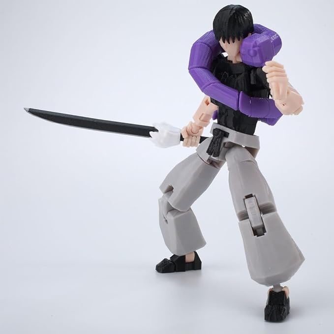 JJK Figure Gojos Action Figure Fushiguro Toji 3D Printed Figurine, Movable Joints Interchangeable Prats, Mini Anime JJK Statue Collectible