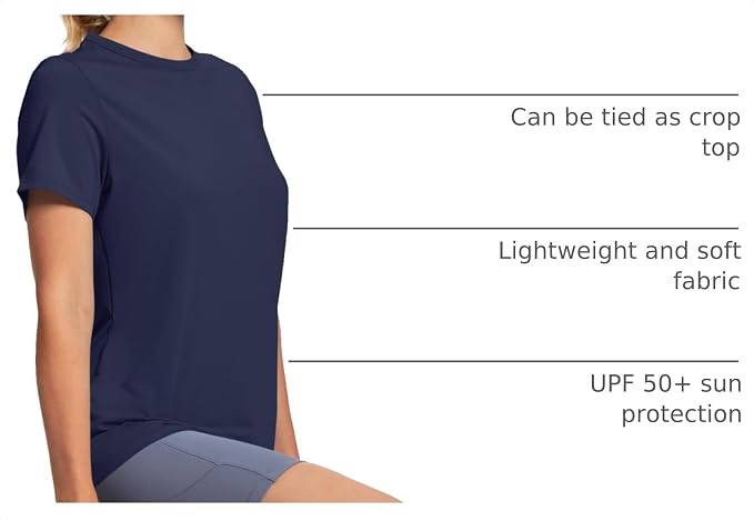 OFEEFAN Workout Tops for Women UPF 50+ Breathable Quick Dry Loose Fit T Shirt Outdoor Yoga Running Hiking Gym Tee Top
