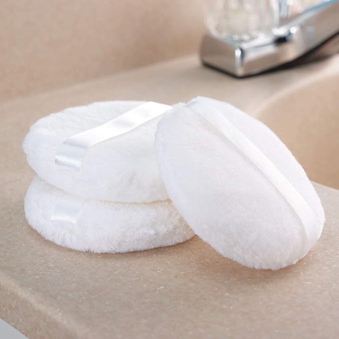Joly Large Loose powder Puff, 4.3'' XL Body Puff with Ribbon (10.9cm) (5PCS)
