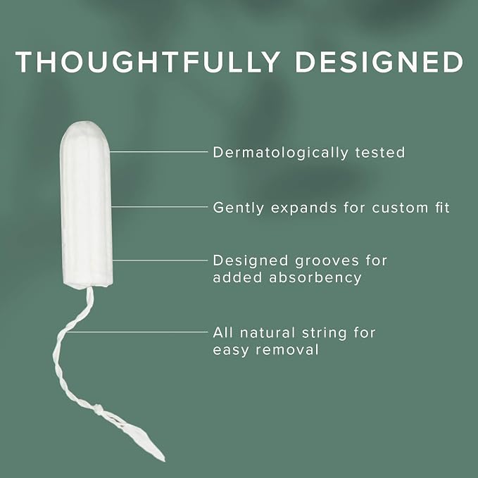 Veeda 100% Natural Cotton Tampons Super Absorbency - Non-Applicator Tampons with Leak Proof Protection - Unscented, Chlorine & Toxin Free - 16 Count (Pack of 2)