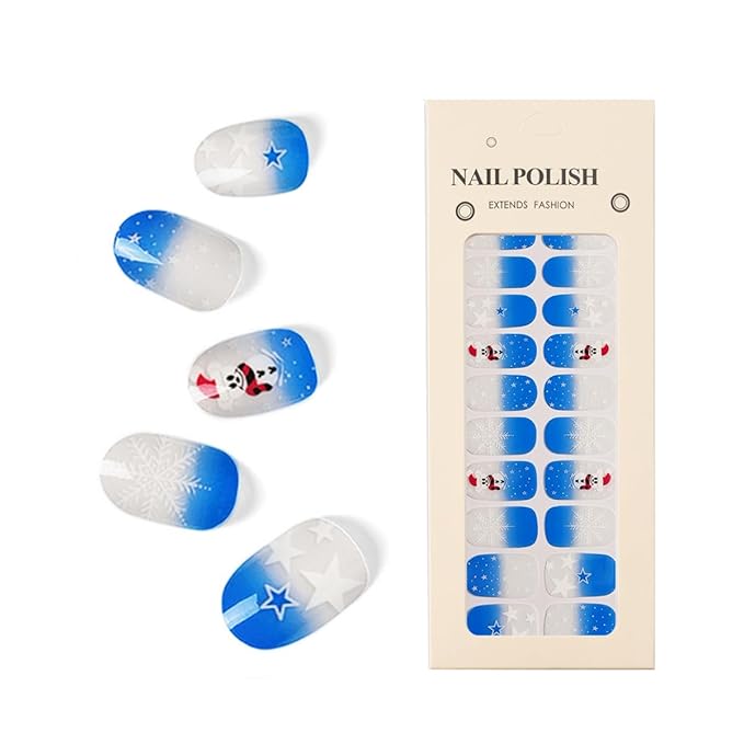 Nail Stickers 20 Pieces Full Wraps Nail Polish Strips, Self-Adhesive Gel Nail Art Decals for Women Girls (B4-18)