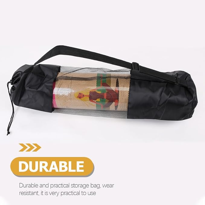 Kisangel Yoga Mat Carrying Bag Mesh Design with Adjustable Shoulder Strap Large Breathable Storage for 35.43X9.84 Inch Yoga Mats 2-Pack