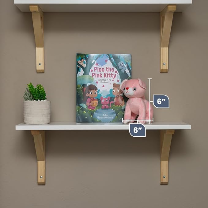 Pico The Pink Cat Stuffed Animal, Pink Stuffed Animal with Seek and Find Childrens Book, Interactive Storybook & Kitty Plush with Full-Color Illustrations (Ages 3-8)
