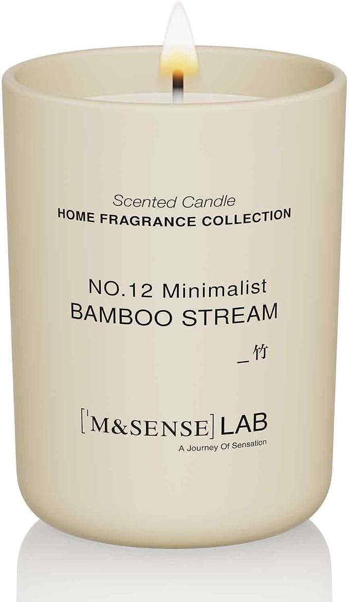 M&SENSE Natural Soy Candle| Bamboo Stream | 8.82 oz, 50H Burn | Spring Scented Candles for Relaxation, Meditation, Home Décor | for Bedroom, Office, Party Medium
