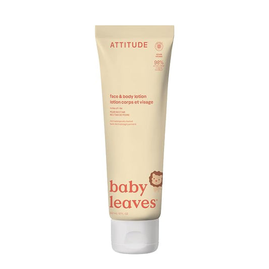 ATTITUDE Baby Lotion, EWG Verified Moisturizer, Dermatologically Tested Moisturizing Cream, Vegan and Cruelty-Free, Pear Nectar Scent, 8 Fl Oz