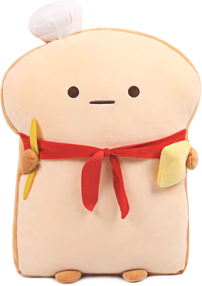 Toast Bread Pillow Funny Food Plush Toy Pillows Small Cute Stuffed Plush Sofa Pillow (Toast, Brown)