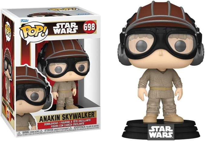 POP Star Wars: The Phantom Menace 25th Anniversary - Anakin Skywalker (Pod Racer Helmet) Funko Vinyl Figure (Bundled with Compatible Box Protector Case), Multicolored, 3.75 inches, STL296196