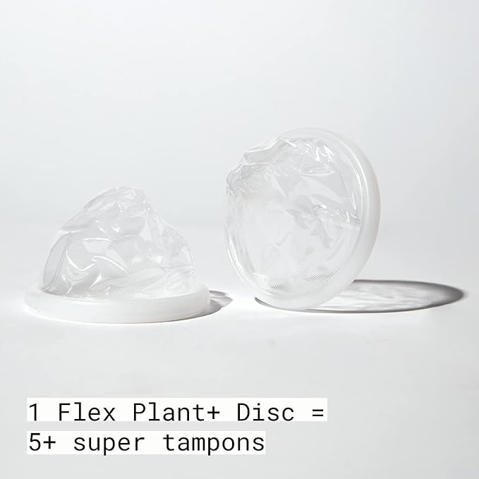 Flex Plant Plus Disc | Plant-Based Disposable Period Discs | Tampon and Cup Alternative | Capacity of 5 Super Tampons | Menstrual Disc Made with Medical-Grade Plant Polymers | 24 Count (2)