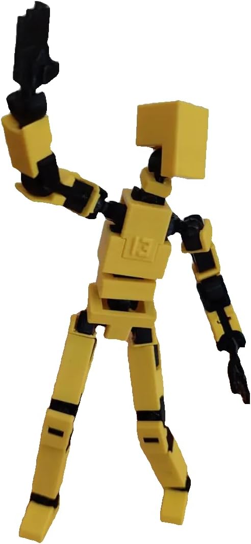 3D Printed Multi Joint Movable Mechanical Doll Model, Toy Design Style, Custom Desktop Ornament (Blue)