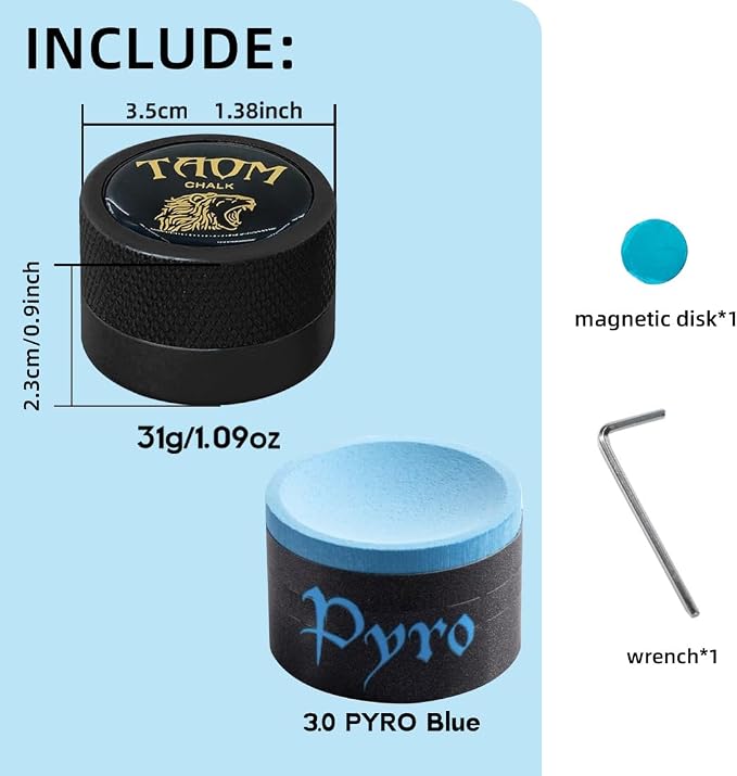 TAOM Pool Chalk Holder Round Shaped Practical Tool Billiards Accessories Magnetic Mini Chalk Tip Case Container Round Box Billiards