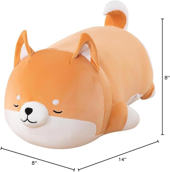 Plush Shiba Inu Toy Pillow Stuffed Animal Dog Akita Plush Pillow Toy Hugging Pillow for Kids and Girls(35cm/13.7in)