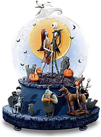 The Bradford Exchange The Nightmare Before Christmas Musical Glitter Globe with Rotating Base