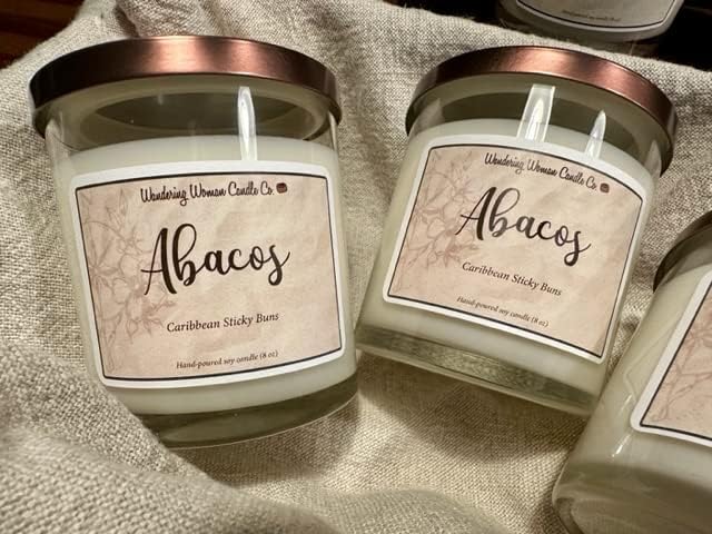 Wandering Woman Candle Company 8 oz Soy Wax Candle (Abacos: Caribbean Sticky Buns)