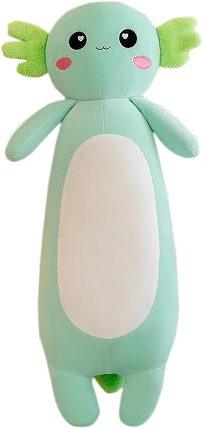 Long Axolotl Stuffed Animal Salamander Plush Pillow, Soft Axolotl Plush Toy for Boys Girls Gifts for Christmas (Green, 80cm/31.49inch)
