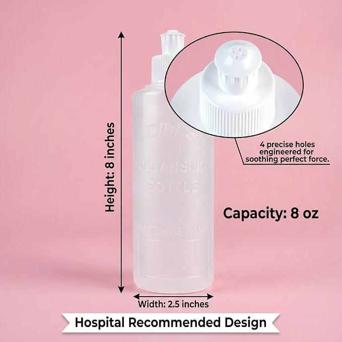 Dimes Peri Bottle for Postpartum Care – 8 oz Perineal Squirt Bottle – Postpartum Essentials for New Moms – Easy to use Portable Bidet for women
