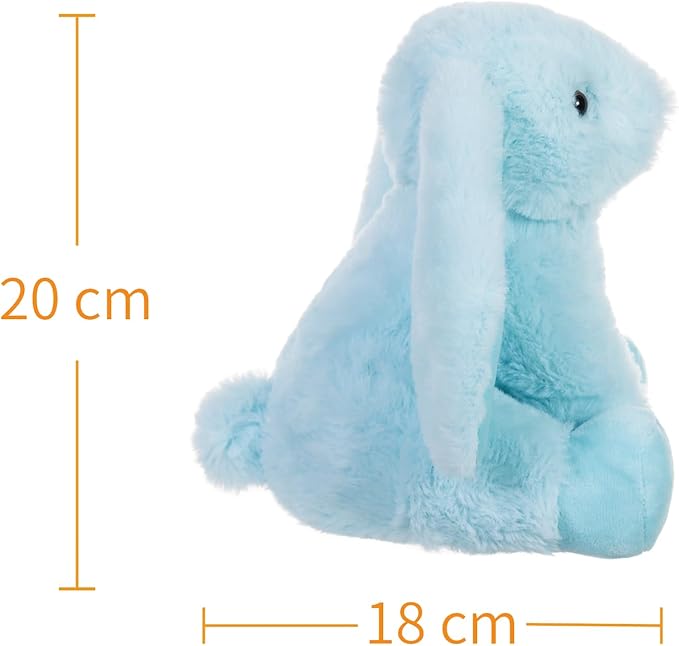 Apricot Lamb Toys Plush Light Blue Bunny Rabbit Stuffed Animal with Fluffy Soft Ears (Light Blue Bunny, 8 Inches)
