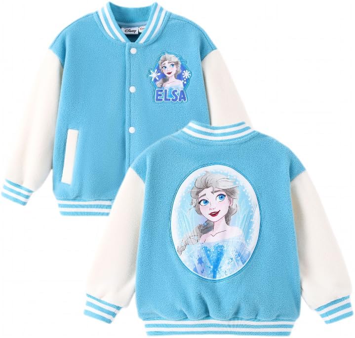 Disney Minnie Mickey Stitch Princess Frozen Marvel Jacket Lightweight Coat Button up Color Block Sweatshirt Sizes 2-14 Years