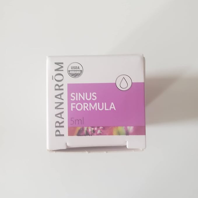 Pranarom - Sinus Formula Essential Oil Blend (5ml) - Olive Oil, Eucalypts, Peppermint, Rosemary, Frankincense, & Thyme - 100% Pure Essential Oil for Topical Use | USDA and ECOCERT Certified Organic