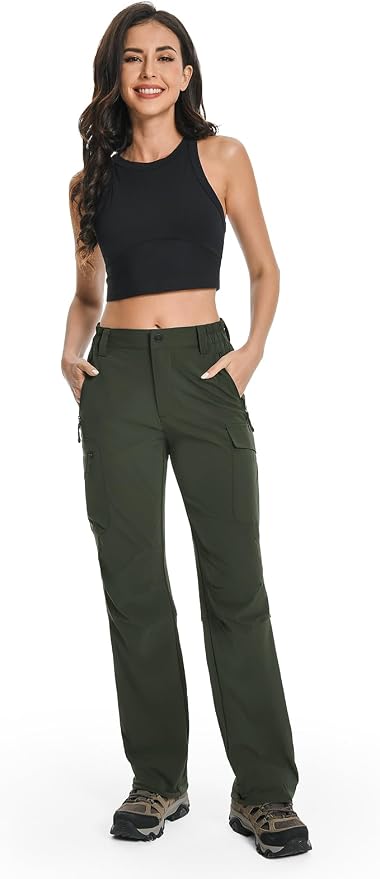 Moosehill Women's Hiking Pants Lightweight Quick Dry Water Resistant Cargo Travel Work Summer Pants for All Seasons