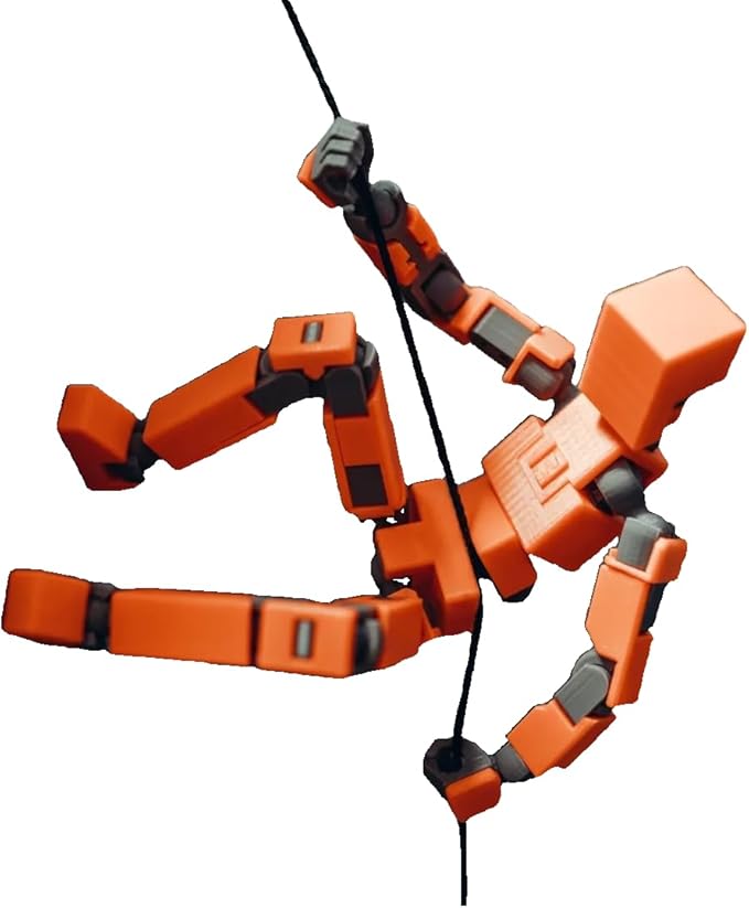 3D Printed Multi Joint Movable Mechanical Doll Model, Toy Design Style, Custom Desktop Ornament (Pink)