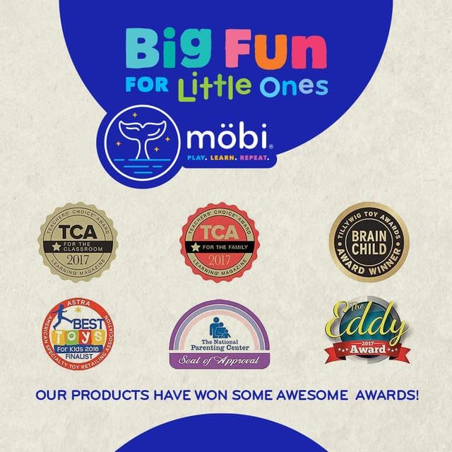 Mobi Lookee Sensory Bath Mirror for Kids, Shatterproof Baby & Toddler Bathtub Mirror Toy, BPA-Free, Suction Cups for Fun & Safe Play (6" Wide)