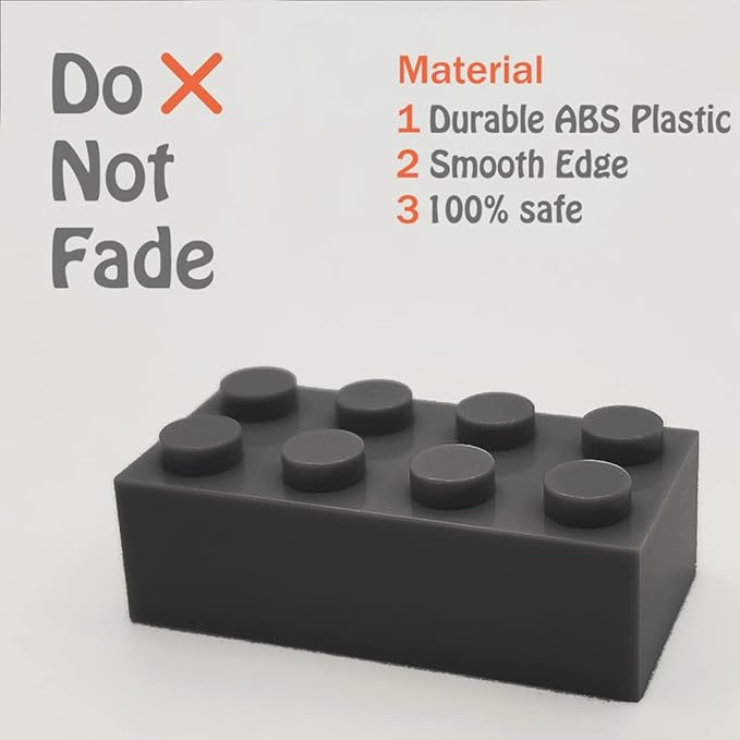 200 Piece Classic Building Bricks, 2x4 Bulk Bricks STEM Creative Building Toys, Dark Grey